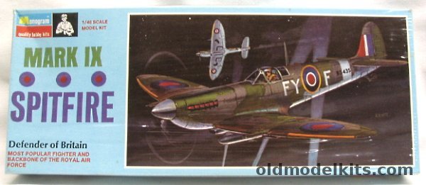 Monogram 1/48 Spitfire Mark IX 'Blue Box' Issue, 6801-100 plastic model kit